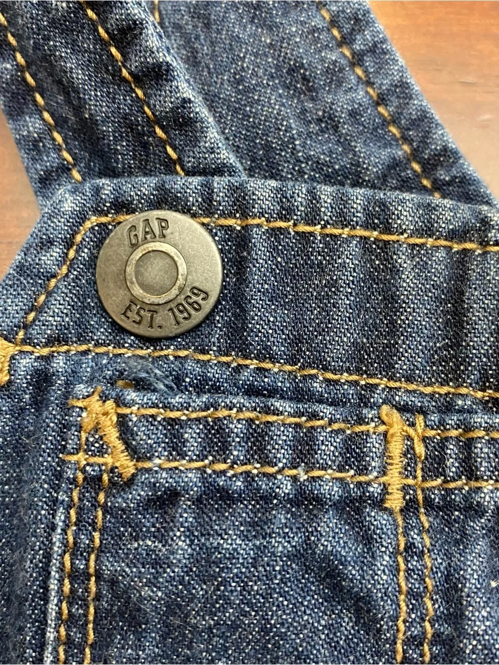 Baby Boy Bundle: Gap Denim Overalls (6-12M) & Chaps Plaid Button-Down (6M)